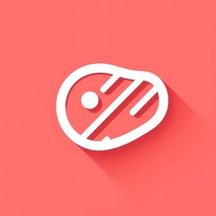 minimalist meat icon with a solid color background
