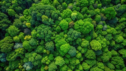 Fototapeta premium Aerial View of Lush Bush with Green Foliage Top Down, nature photography, foliage, nature photography, foliage, nature