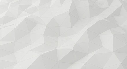 Fototapeta premium Abstract geometric pattern of light gray triangles. A textured, three-dimensional, polygonal surface, creating a soft, undulating form. 