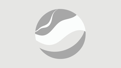 Abstract earthlike graphic with layered forms on a white background