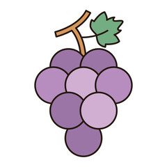 GRAPES fruit illustration icon simple vector symbol drawing cute outline doodle logo botanical vibrant clipart element sticker object