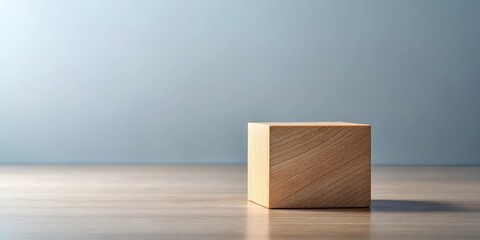 Wooden cube background with a minimalist aesthetic