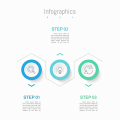 Infographic 3 options design elements for your business data. Vector Illustration.