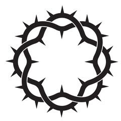 crown of thorns silhouette flat symbol