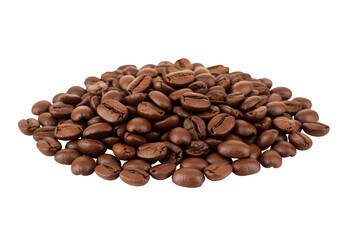Naklejka premium Coffee beans pile isolated on white or transparent background. PNG