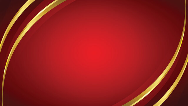 Abstract Red And Gold Curved Lines Background Design