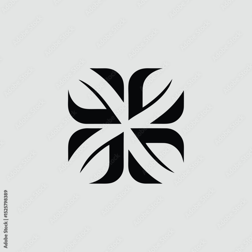 Poster abstract geometric design in black with a transparency for versatile applications