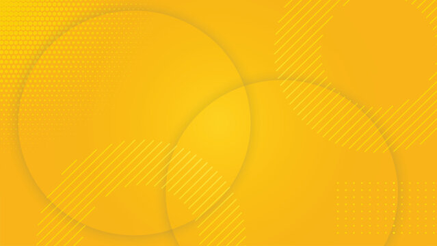 Abstract Yellow Background With Overlapping Circles And Lines