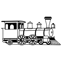 Classic Train Vector Illustration Steam Engine Locomotive Design