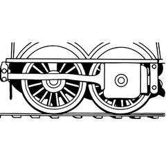 Train Wheels and Railroad Tracks Vector Graphic Illustration