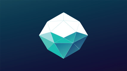 Abstract geometric crystal illustration in gradient colors suitable for various design projects
