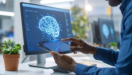 Modern Neuron Concept in Developer Lounge with Casual Work Vibes