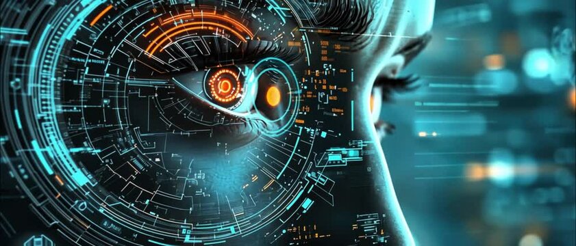Cybernetic Eye: A Futuristic Vision of Technology and Humanity