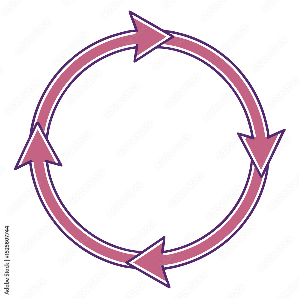 Poster circular arrow diagram illustrating process cycle or workflow with a modern design