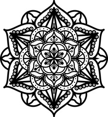 Mandala. Vintage Round Ornament Pattern. Stylized Ornamental Flower. Decorative element for any kind of design. Coloring book.