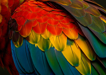 Macaw Parrot Feather Macro