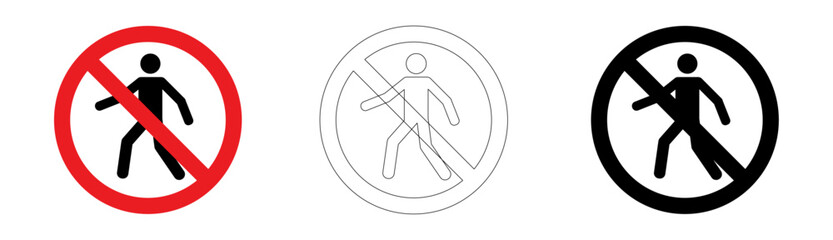 No thoroughfare for pedestrians in vector format