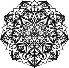 Mandala. Vintage Round Ornament Pattern. Stylized Ornamental Flower. Decorative element for any kind of design. Coloring book.