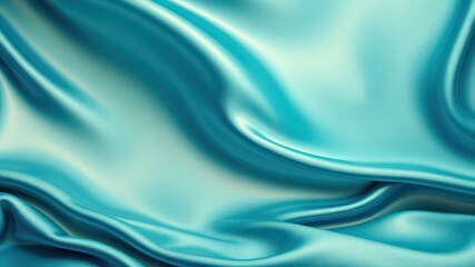 Obraz premium Abstract flowing waves of soft azure fabric provide an elegant and luxurious background with rippling folds