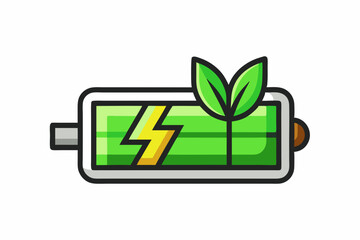 battery green energy leaf icon