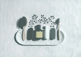 Generative AI, Minimalist self-care set with natural grooming products