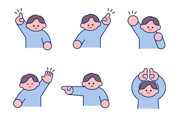 Fototapeta premium シンプルポップ/指を指す男性セット