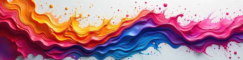 Fototapeta premium Vibrant paint explodes across a canvas, morphing into fantastical shapes and swirling colors, a captivating display of artistic transformation , imaginative, shades
