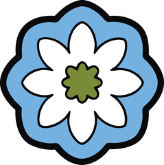 Winter Wildflower Mix Icon – Minimal Black Silhouettes on White Background