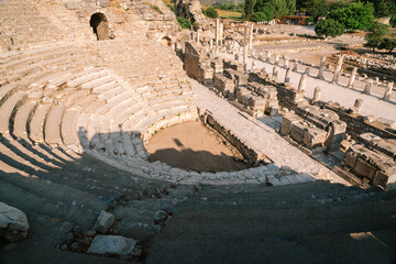 Sunset View of the Ancient Theatre in Ephesus, Turkey