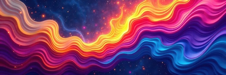 Swirling, vibrant hues blend seamlessly Abstract, dynamic energy , background, abstract, art