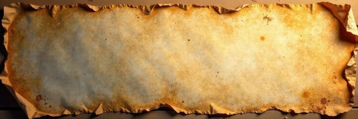 Torn, stained parchment, deep shadows, rough surface, wallpaper, textured background, rustic