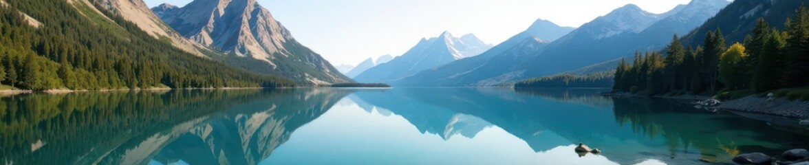 West Tensleep Lake's tranquil waters, Wyoming's rugged peaks mirroring, Wyoming, rocks, calm