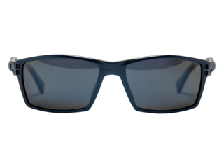 Close up view of dark sunglasses isolated on white or tansparent background.