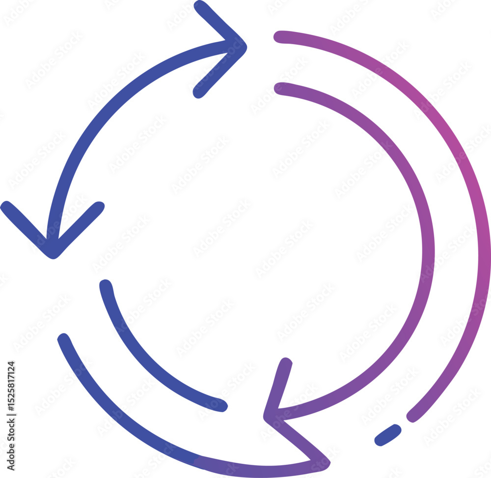 Poster gradient arrows circle signifying cycle process on transparent background