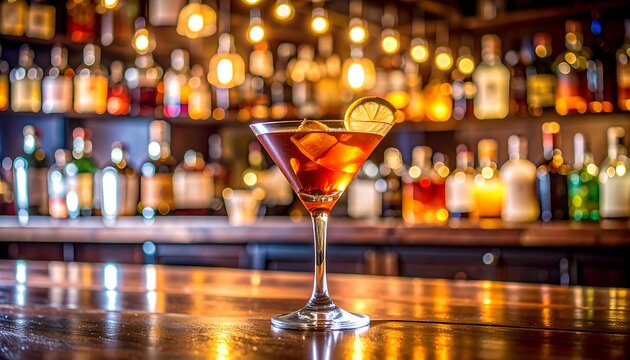 Cocktail on bar