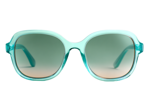 Close up of light blue sunglasses on a white or transparent background. - Powered by Adobe