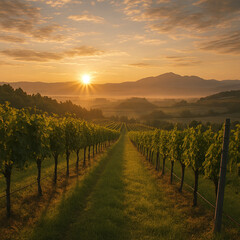 Fototapeta premium vineyard in the morning