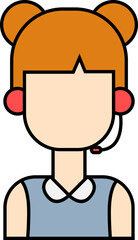 Call Center Avatars Icon Element Set