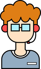 Call Center Avatars Icon Element Set