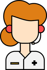 Call Center Avatars Icon Element Set