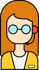 Call Center Avatars Icon Element Set