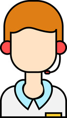 Call Center Avatars Icon Element Set