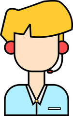 Call Center Avatars Icon Element Set