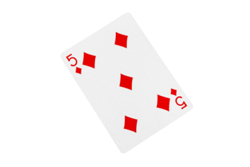 Five of Diamonds Card on Casino Felt Background