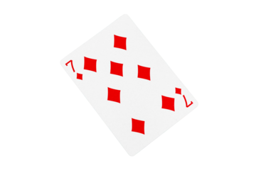 Seven of Diamonds Card on Casino Felt Background