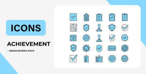 Achievement Icons: A Collection of 256x256 Editable Stock Vectors