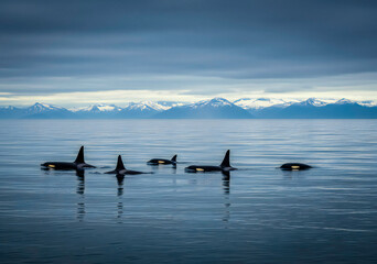 Obraz premium Orca Pod in Open Ocean