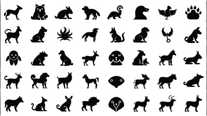 Fototapeta premium animals silhouettes vector set
