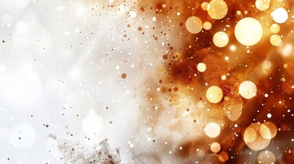 Abstract Gold and Silver Bokeh Background, Festive Sparkling Texture, Shimmering Lights