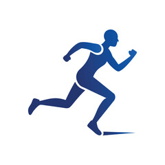 Fototapeta premium running icon silhouette vector icon, blue color vector icon